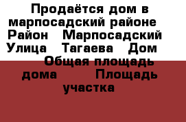 Продаётся дом в марпосадский районе  › Район ­ Марпосадский › Улица ­ Тагаева › Дом ­ 50 › Общая площадь дома ­ 50 › Площадь участка ­ 73 › Цена ­ 750 - Чувашия респ. Недвижимость » Дома, коттеджи, дачи продажа   . Чувашия респ.